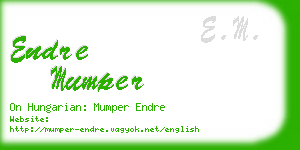 endre mumper business card